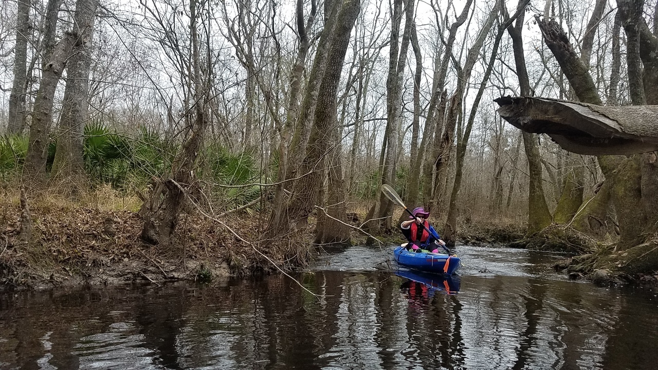 Cathy up the last rapid, 10:57:06, 31.01847, -83.303757