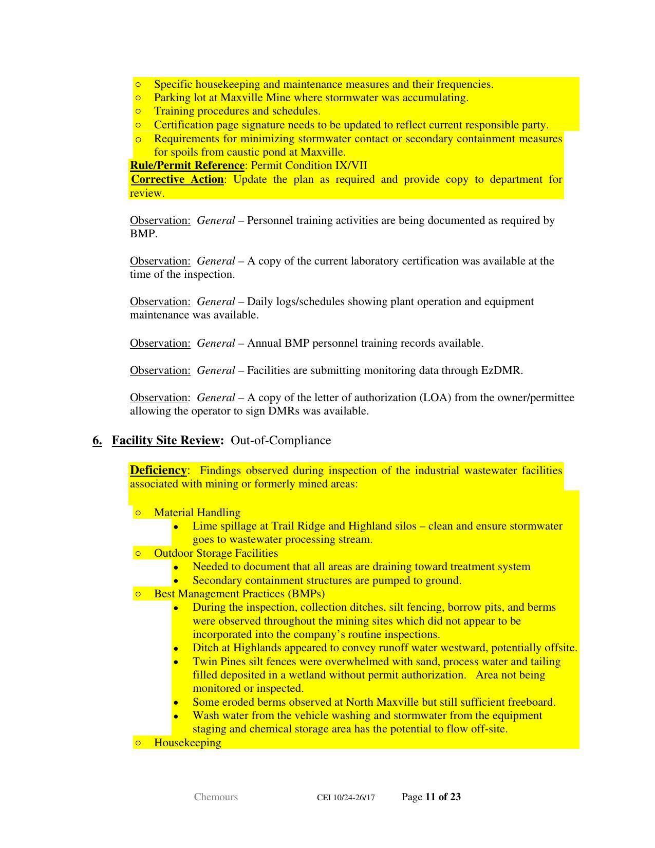 Facility Site Review