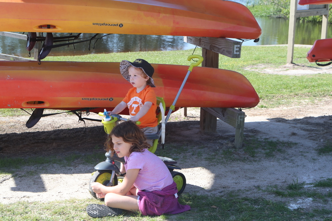 Children and kayaks