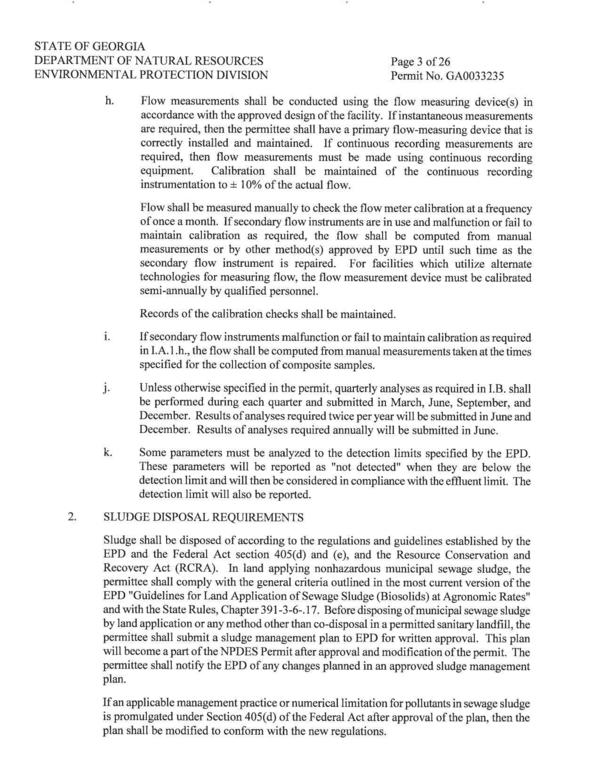 Sludge Disposal Requirements