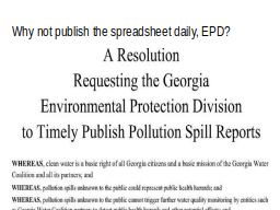 Why not publish the spreadsheet daily, EPD?