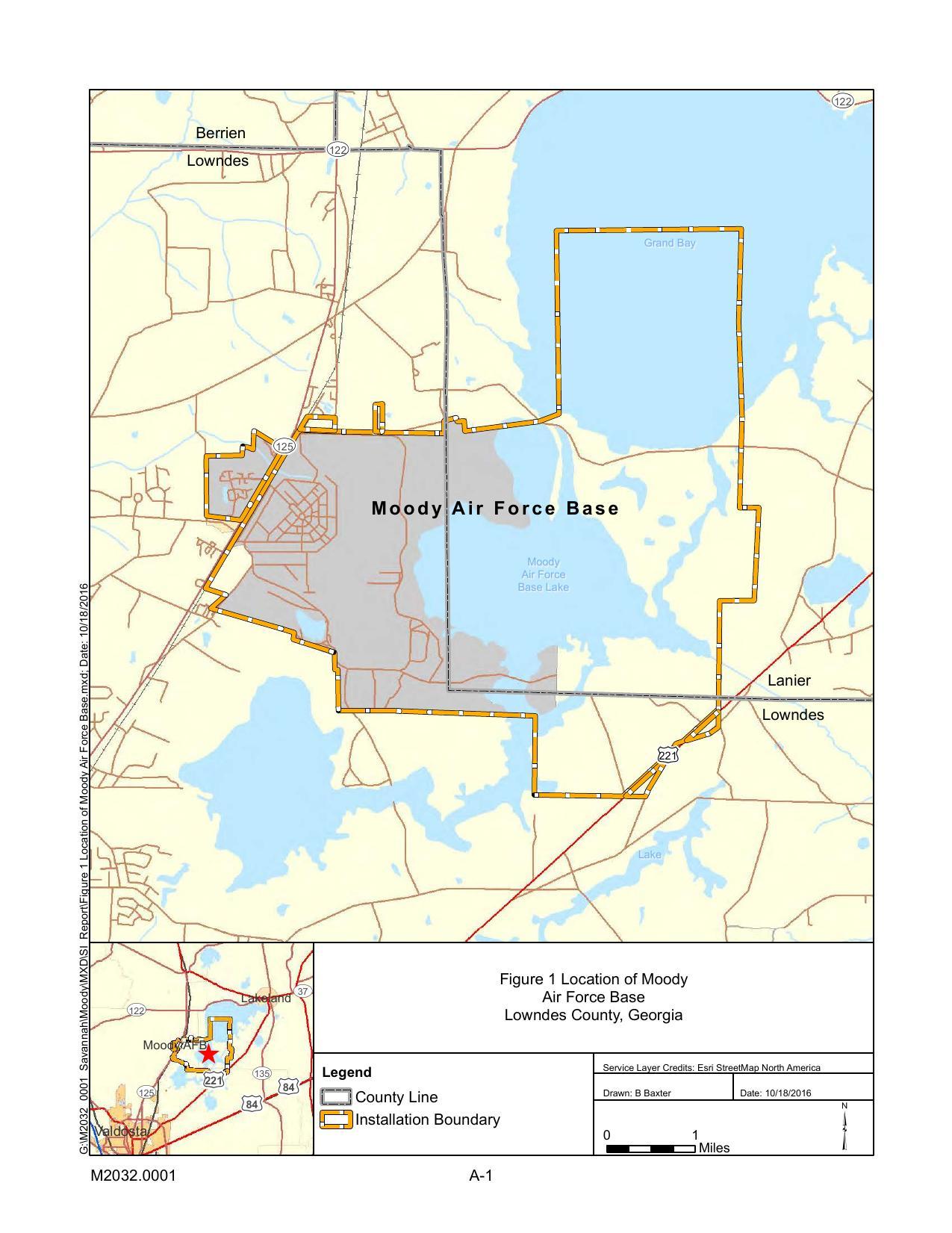 Figure 1 Location of Moody Air Force Base, Lowndes County, Georgia