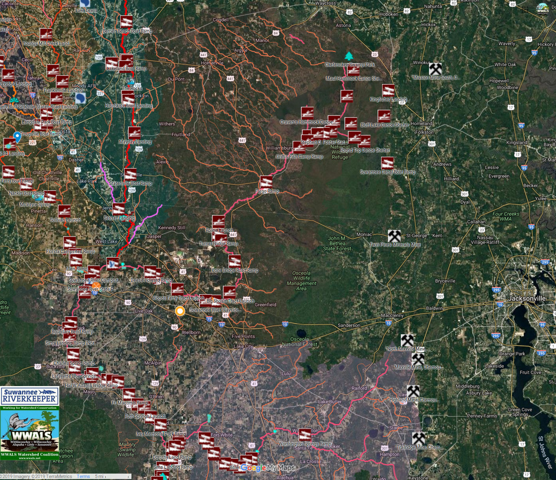 Aerial context, Valdosta, GA to Jacksonville, FL