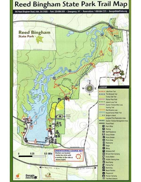 Reed Bingham Orienteering Map