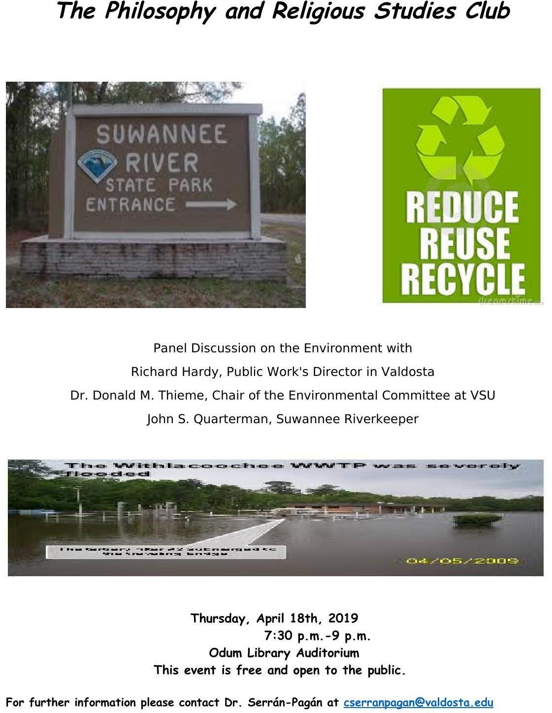 Valdosta Public Works Director Richard Hardy, Prof. Donald M. Thieme, Suwannee Riverkeeper John S. Quarterman