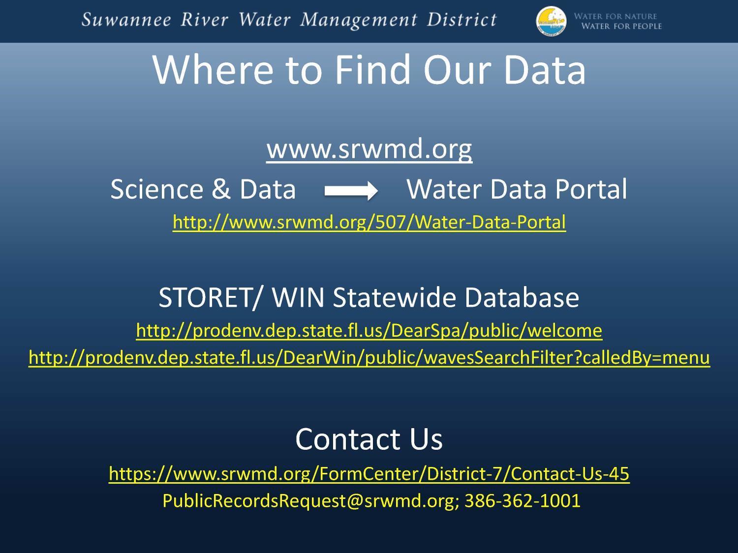 Where to Find Our Data