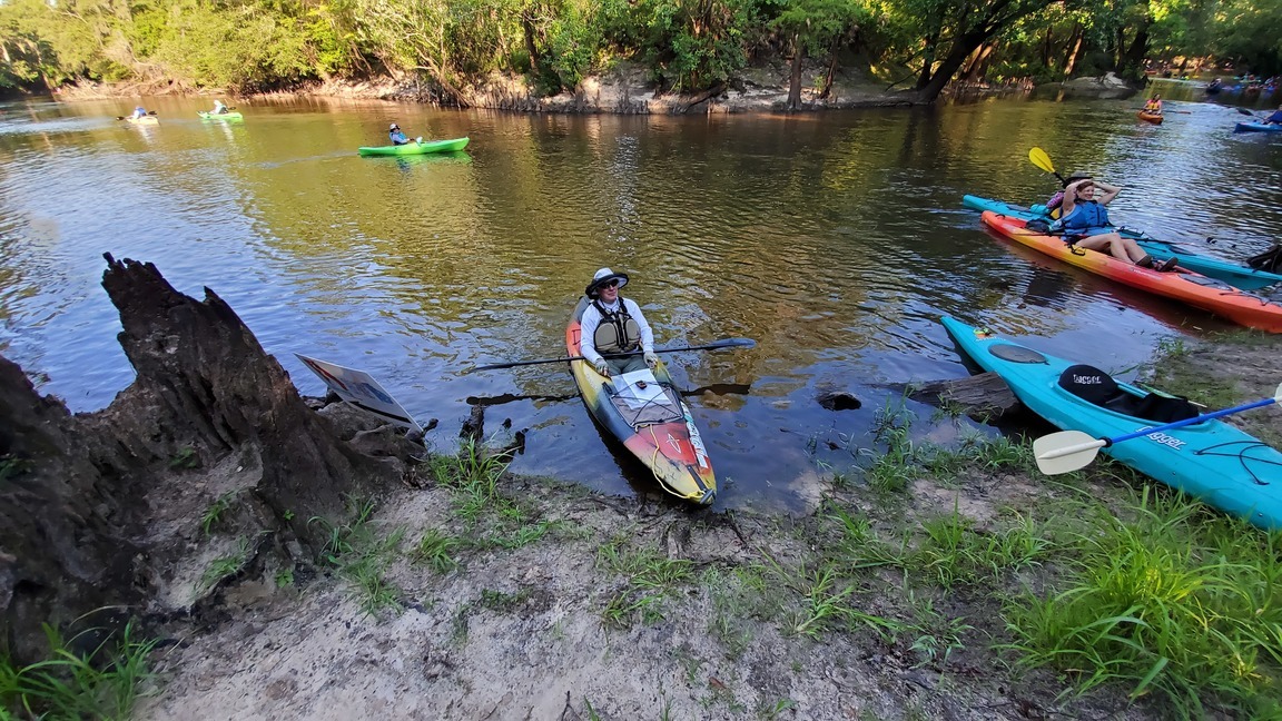 A well-outfitted paddler, 08:21:16, 30.847, -83.34754