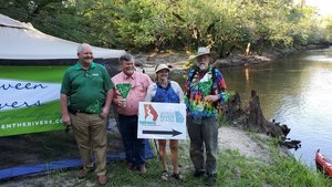 [Tim Carroll (Valdosta), Bill Slaughter (Lowndes County), Gwyneth Moody (Paddle Georgia), John S. Quarterman (Suwannee Riverkeeper), 08:31:16, 30.8472140, -83.3476880]