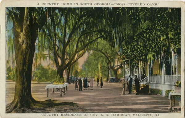 [Gov. L.G. Hardman Home near Valdosta Post Card 1928]