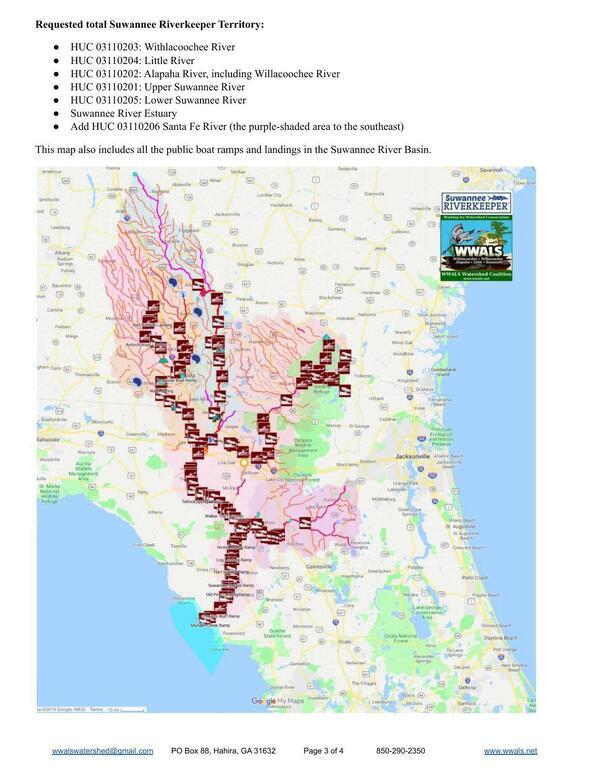 Requested total Suwannee Riverkeeper Territory