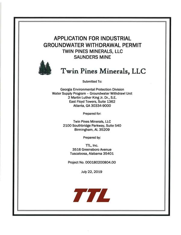 [Groundwater Withdrawal, Prepared for TTM by TTL]