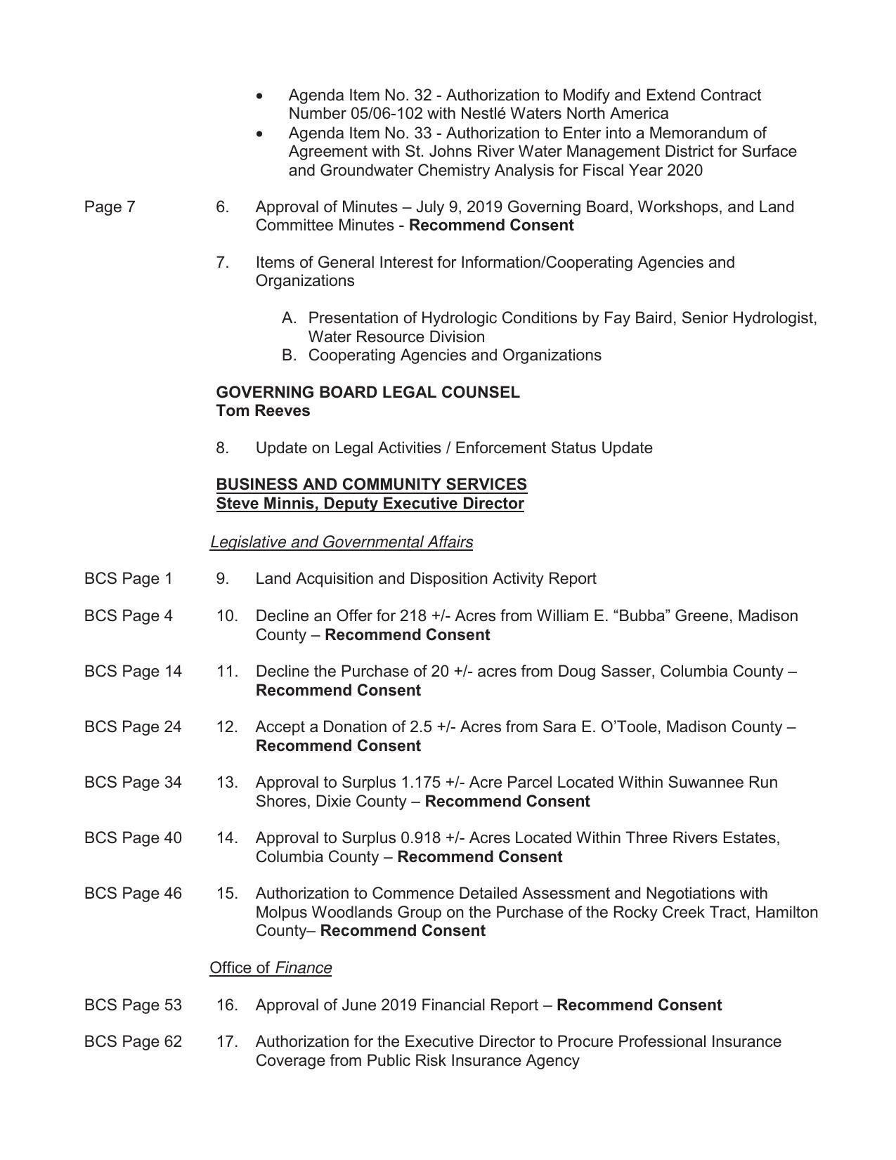 Legal, Land Acquisition, and Finance