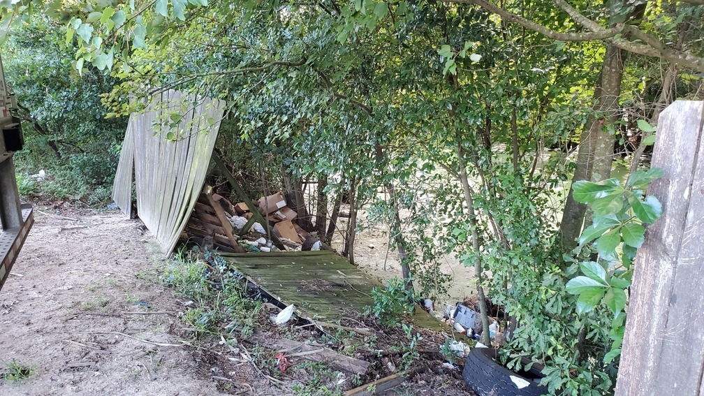 Trash behind