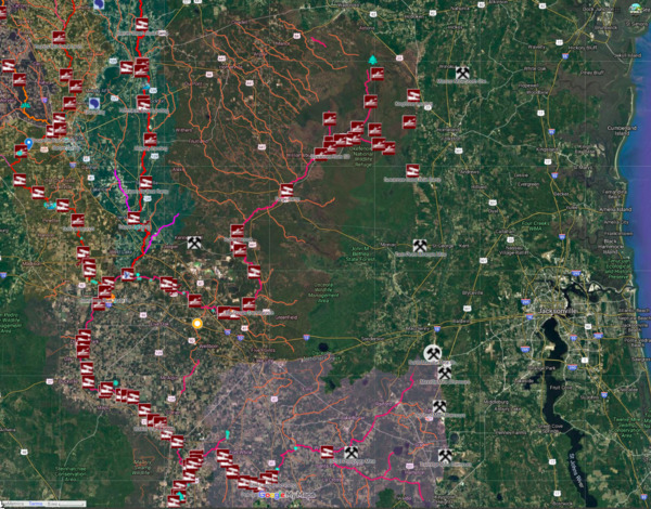 Many mines in south Georgia and north Florida