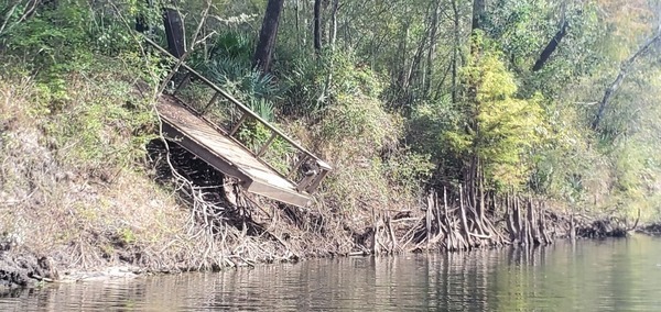 [Tilted dock, Hamco Parcel 5099-280, 11:27:12, 30.6320303, -83.2982769]