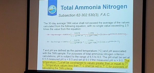 [Slide: Total Ammonia Nitrogen]