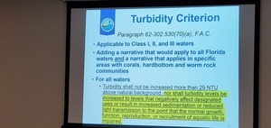 [Slide: Turbidity Criteria (a)]