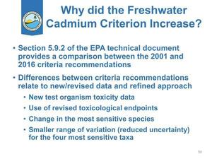 [Why did the Freshwater Cadmium Criterion Increase?]