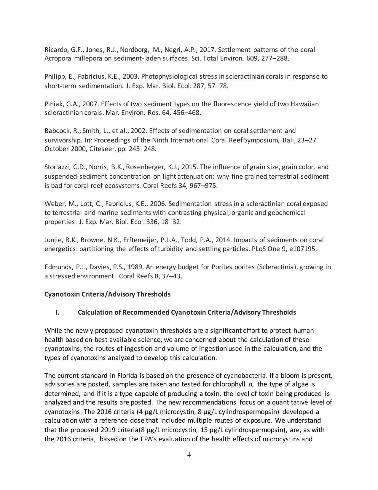 Cyanotoxin Criteria/Advisory Thresholds