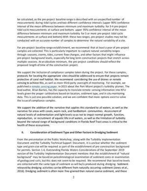 [I. Consideration of Sediment Type and Other Factors in Dredging Sediment]