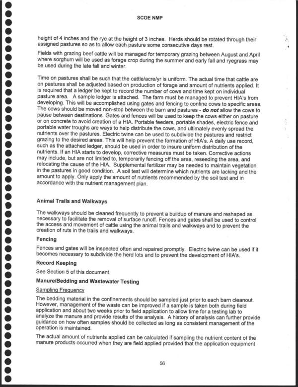 is required that a ledger be kept to record the number of cows and time kept on individual