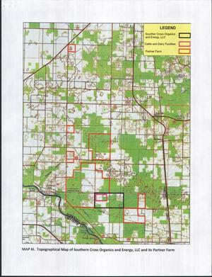 [MAP XI. Topographical Map of Southern Cross Organics and Energy, LLC and its Partner Farm]