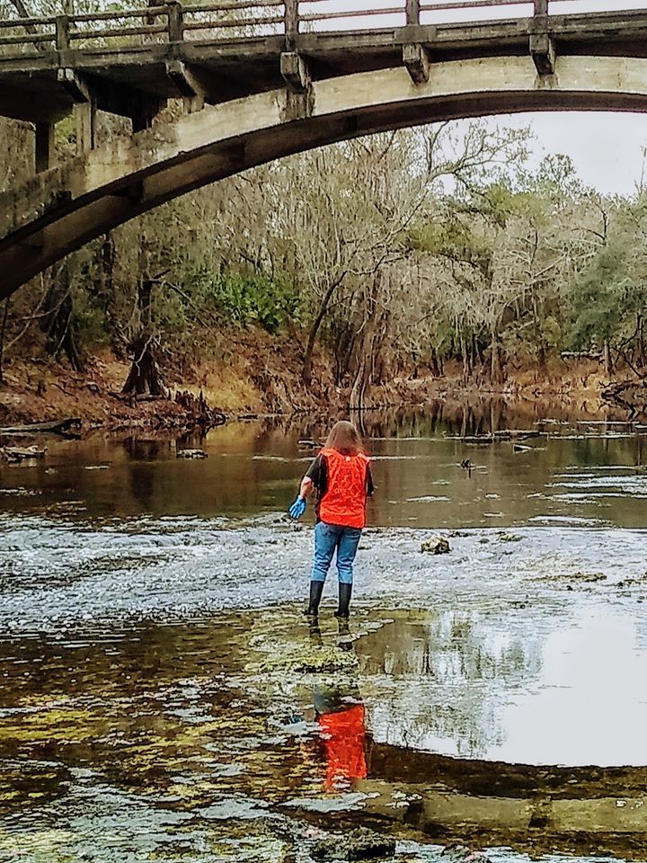 Sara testing under Spook Bridge