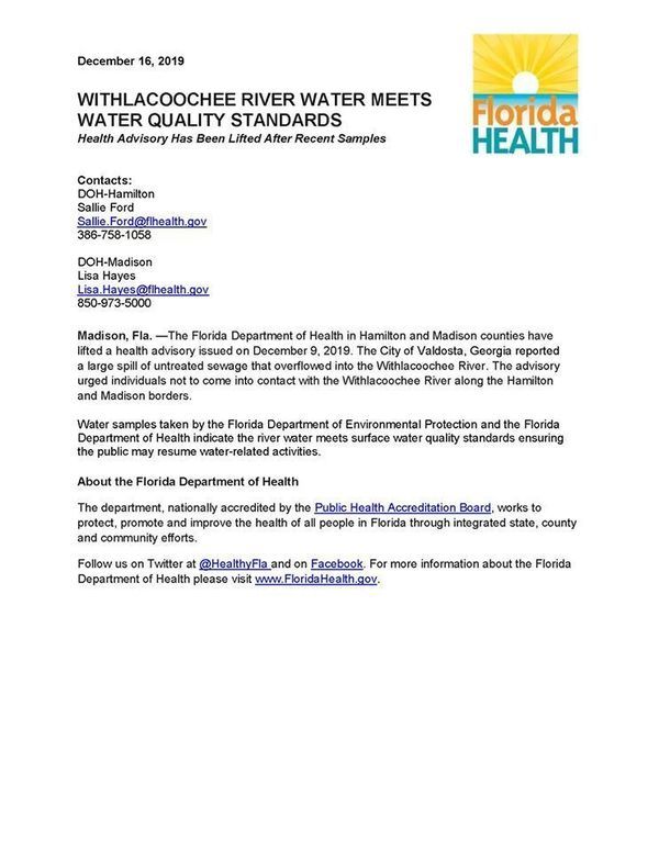 [FL DOH lifted health advisory 2019-12-17]