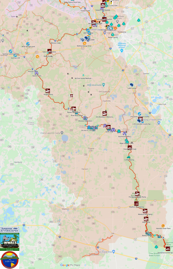 Quitman and Valdosta to Suwannee River