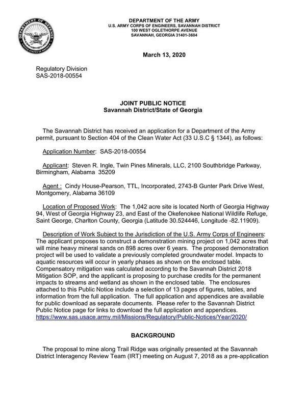 [Joint Public Notice --USACE]