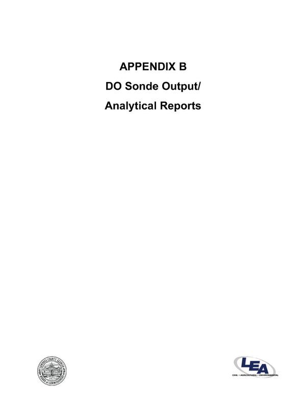 [Appendix B: DO Sonde Output/ Analytical Repors]