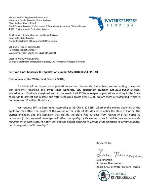 [WKFL Letter to EPA]