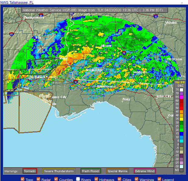 2020-04-23 NWS Tallahassee Radar