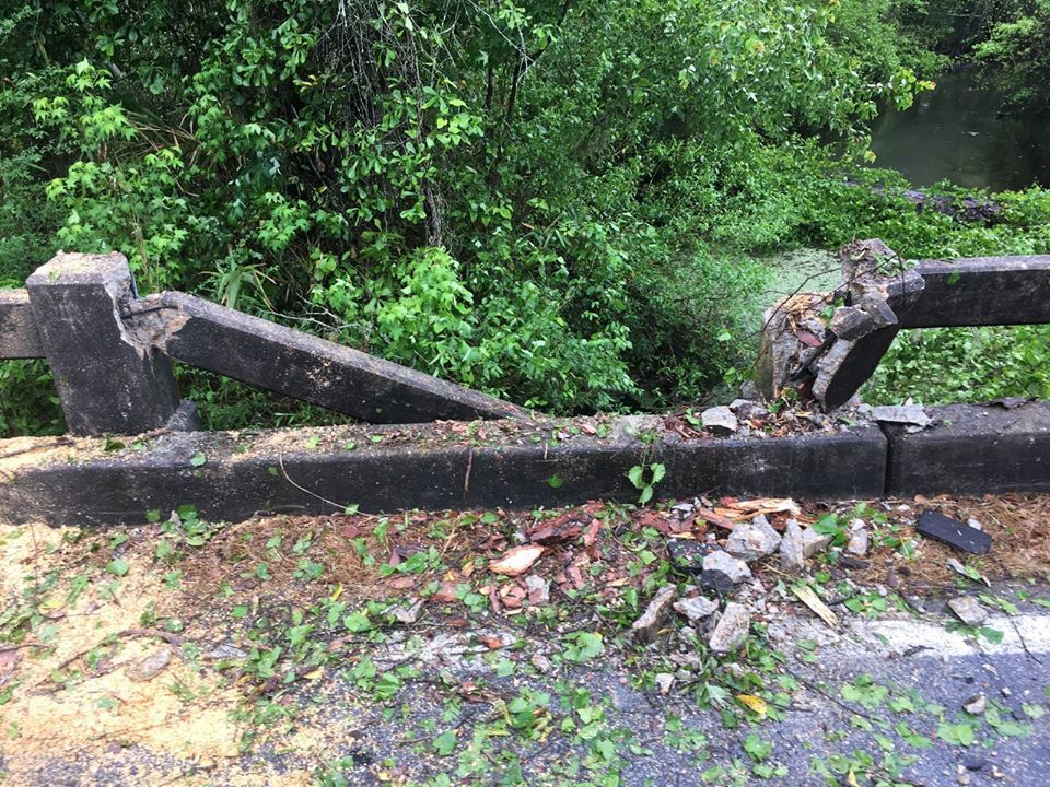 Photo: Lowndes EMA, of broken Vickers Branch Bridge