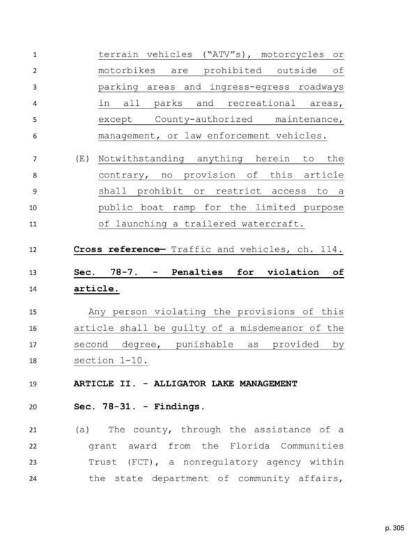 Sec. 78-7. Penalties for Violation of Article