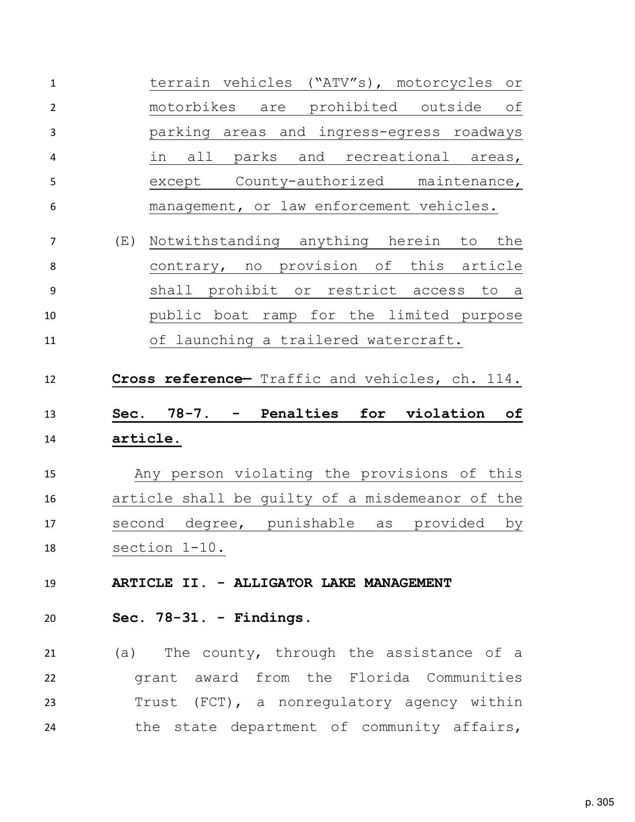 Sec. 78-7. Penalties for Violation of Article