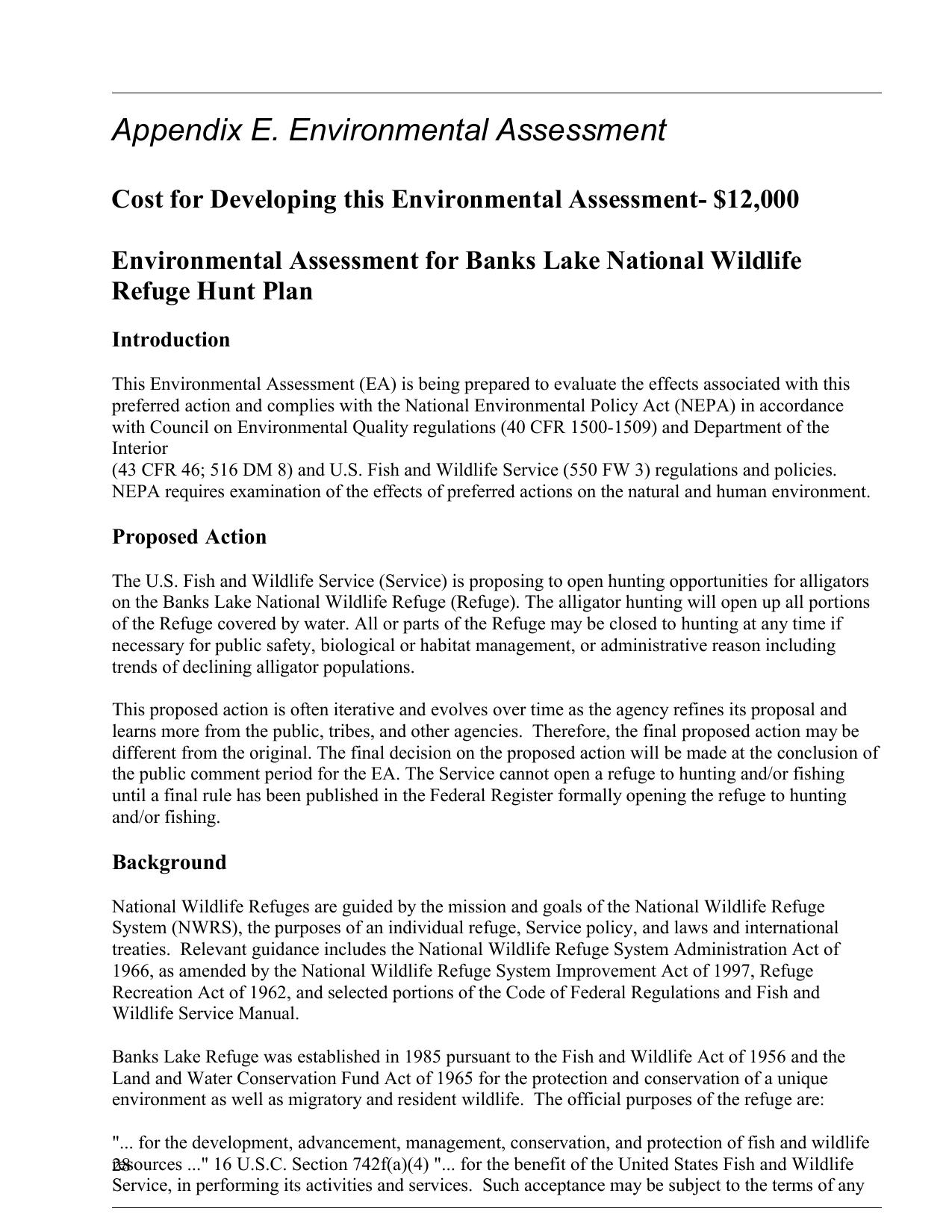 Appendix E. Environmental Assessment