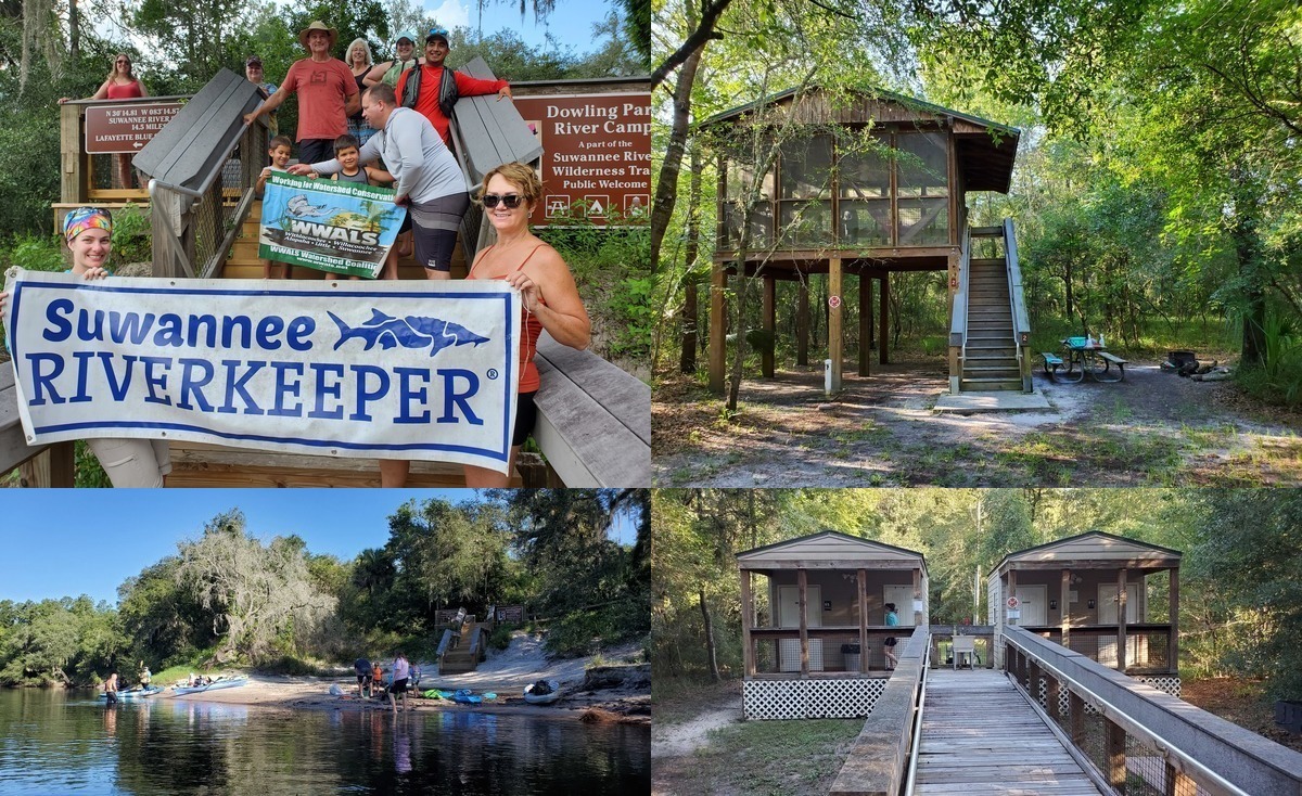 Stairs, Platform, Beach, Bathrooms: Dowling Park River Camp