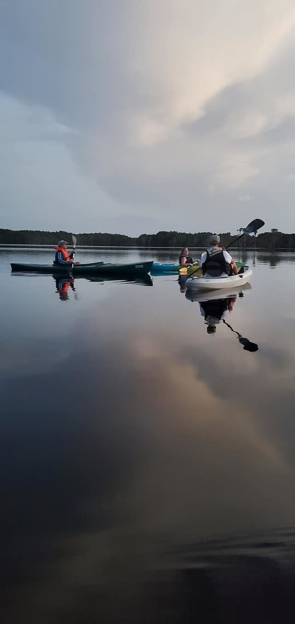 Gray sky paddlers