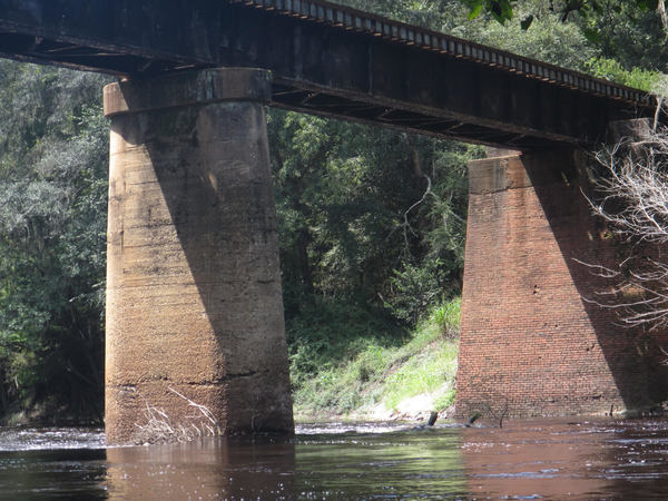 GS&F railroad trestle over the Alapaha just downsteam of CR 150 highway bridge south of Sasser Landing.