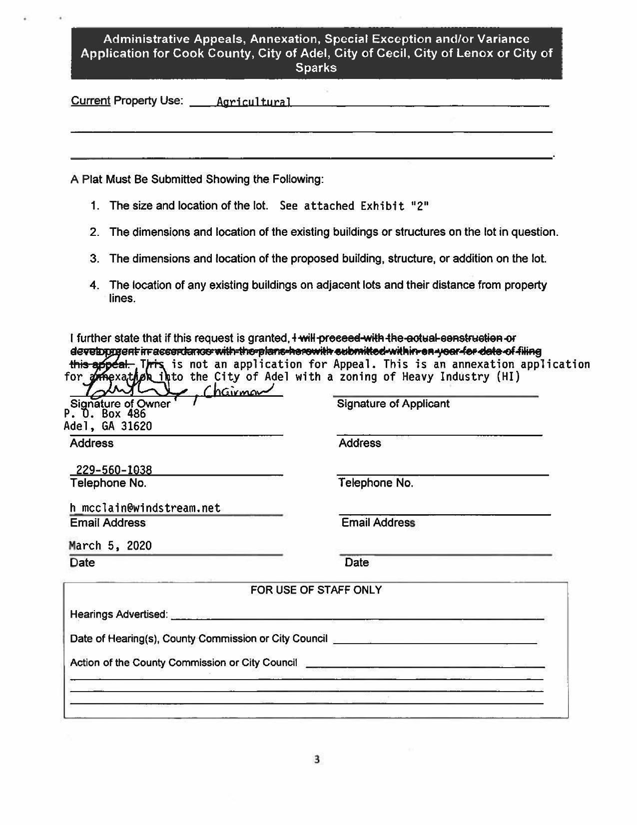 Rezone from agricultural