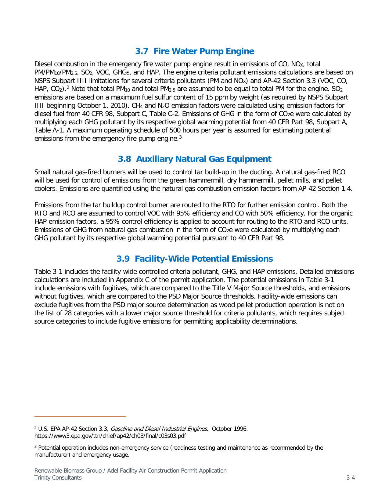 3.9 Facility-Wide Potential Emissions