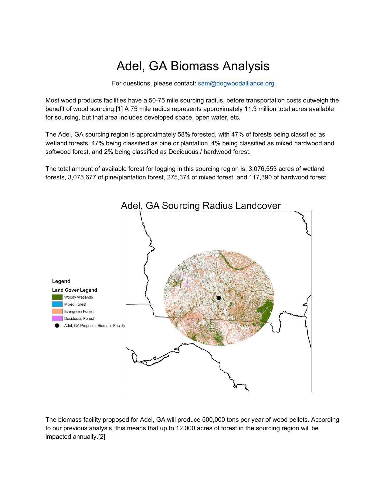 Adel, GA Biomass Analysis (1 of 2)