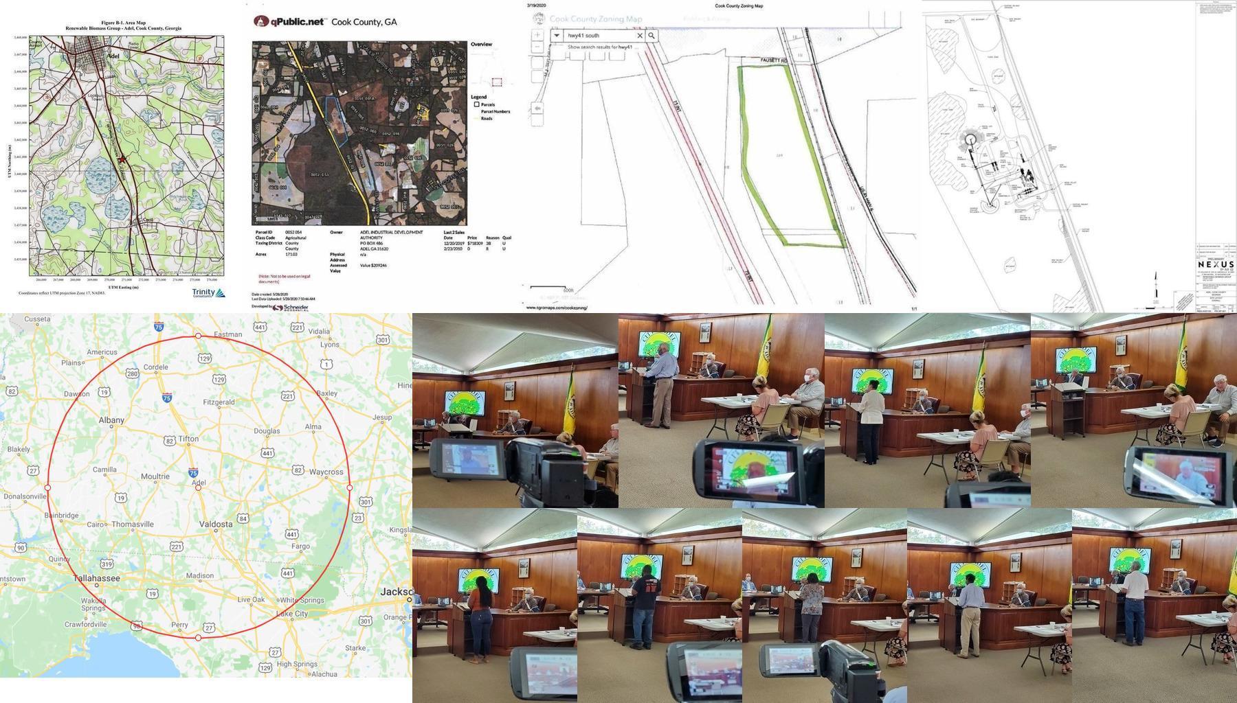 Maps and speakers, wood pellet plant, Adel City Council 2020-09-08