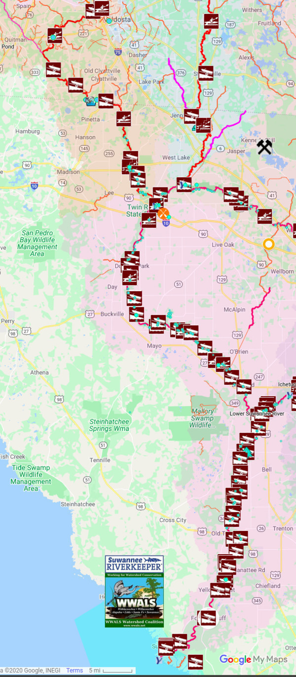 [170 river miles: Valdosta to Fowlers Bluff]