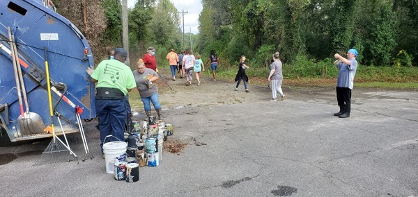 [Trash in the parking lot]