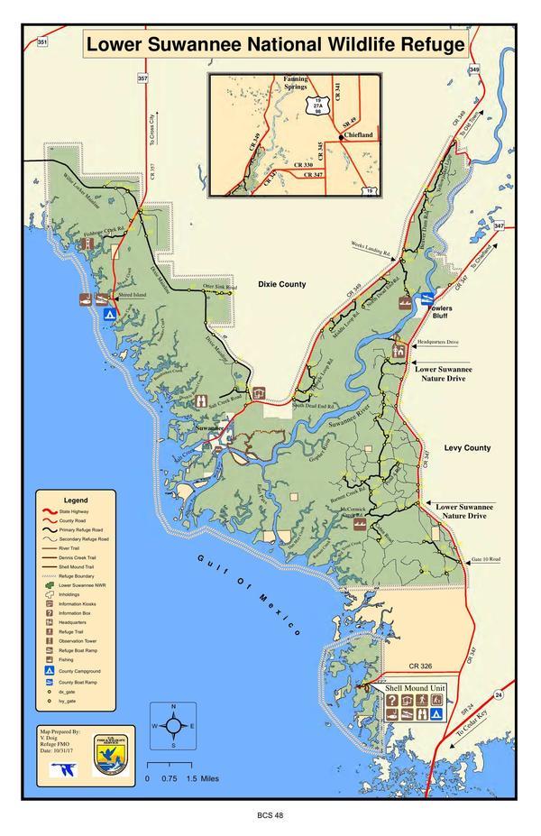 Map: Lower Suwannee NWR