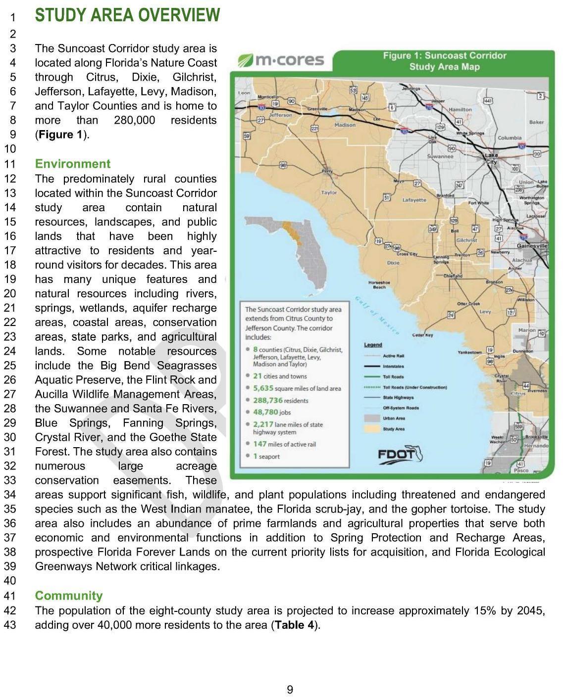 Environment and map: Suncoast Connector