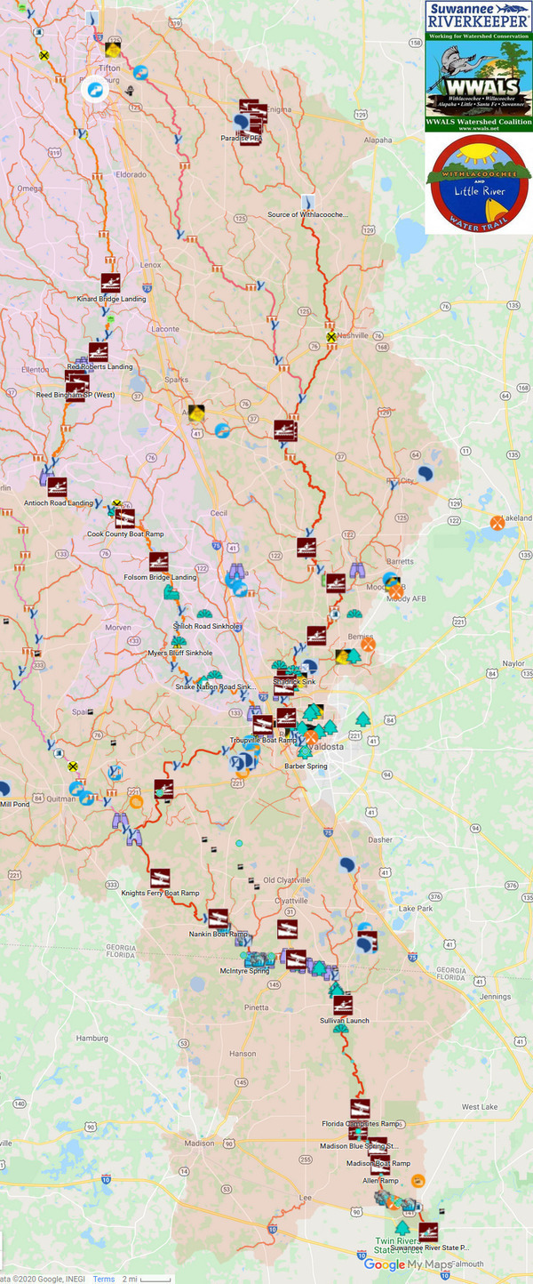 Tifton, Little, Withlacoochee, Suwannee Rivers