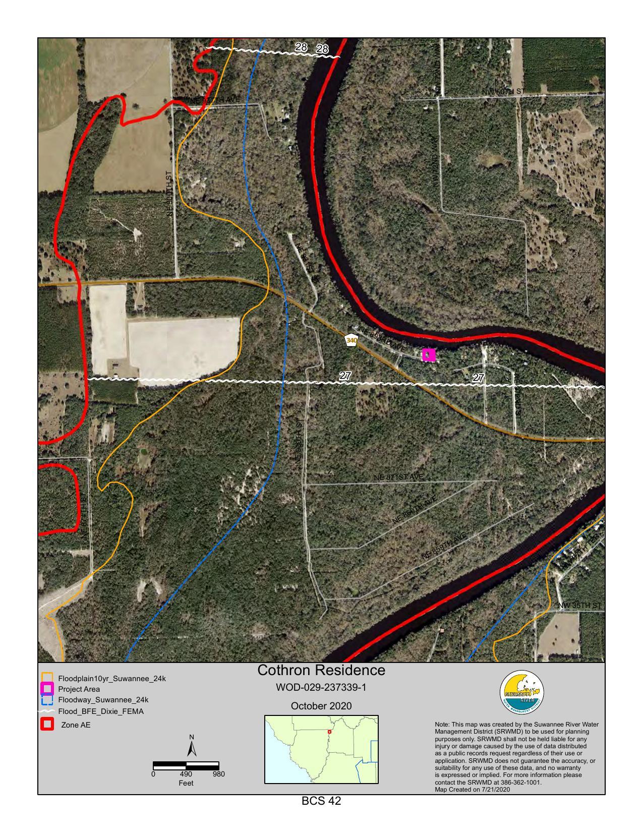 Map: Floodway, Cothron Residence